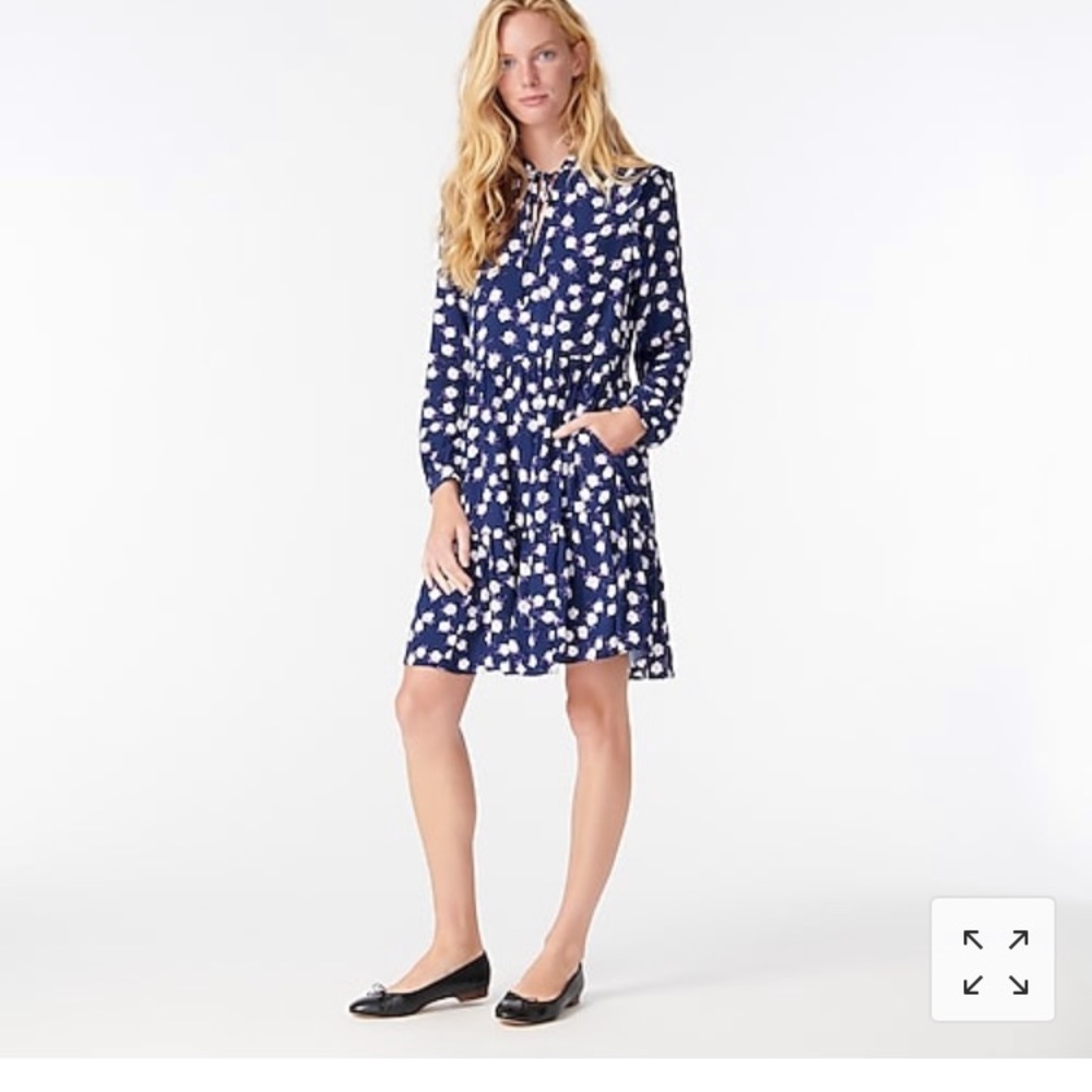J.Crew Tie-Neck Tiered Dress Size XS